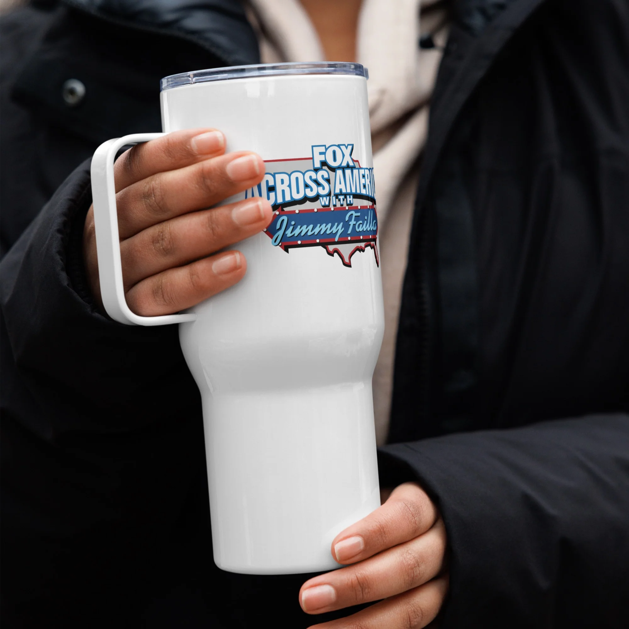 FOX Across America with Jimmy Failla Travel Mug with Handle - Image 4