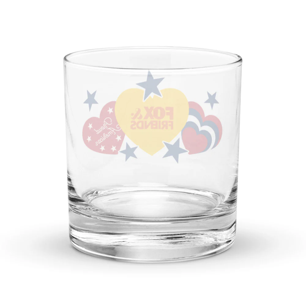 FOX & Friends Proud American Hearts And Stars Rocks Glass - Image 2