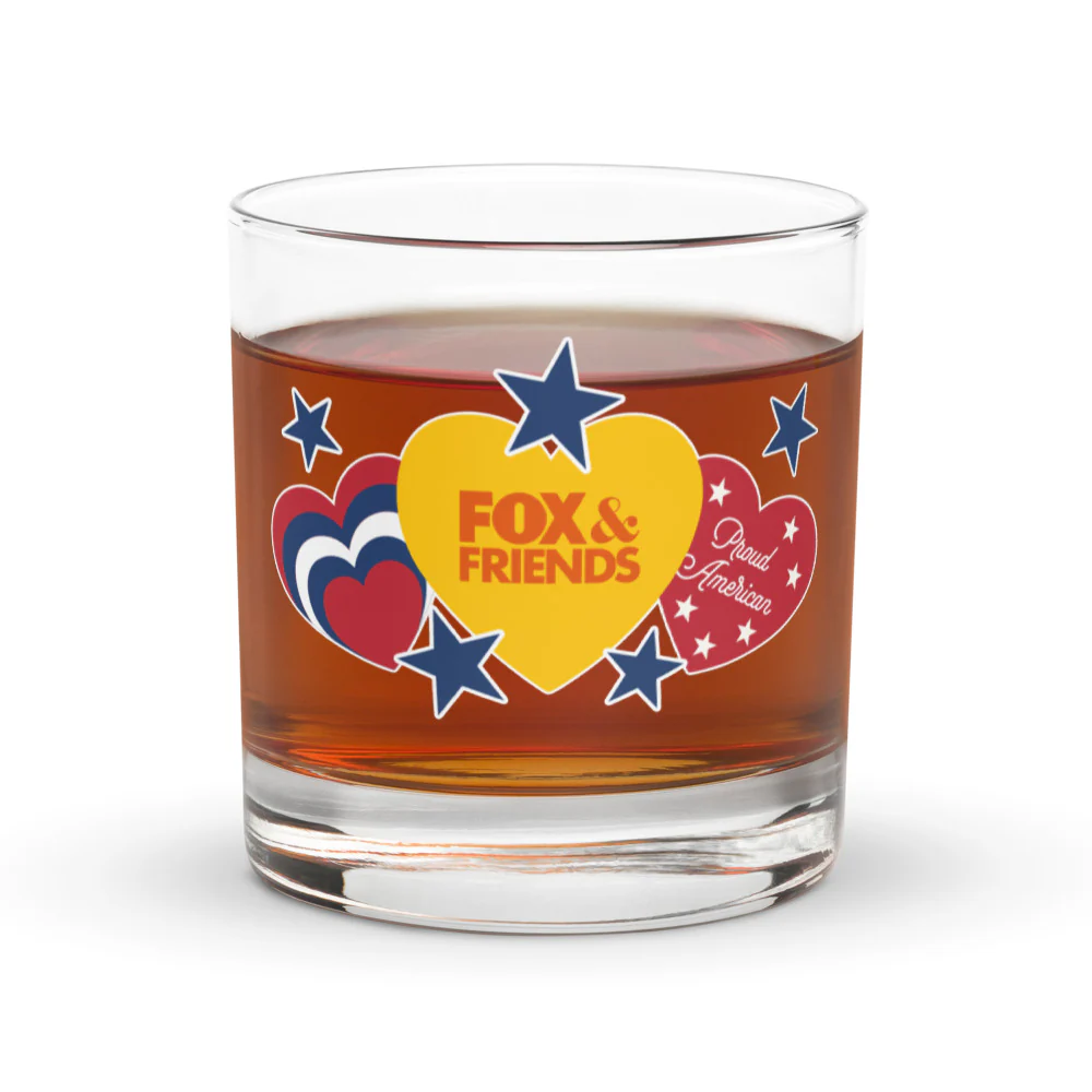 FOX & Friends Proud American Hearts And Stars Rocks Glass - Image 3