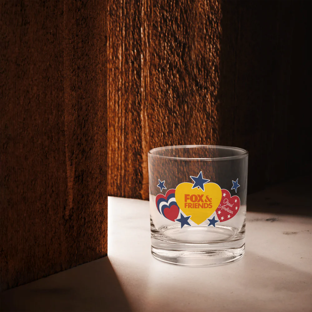 FOX & Friends Proud American Hearts And Stars Rocks Glass - Image 4