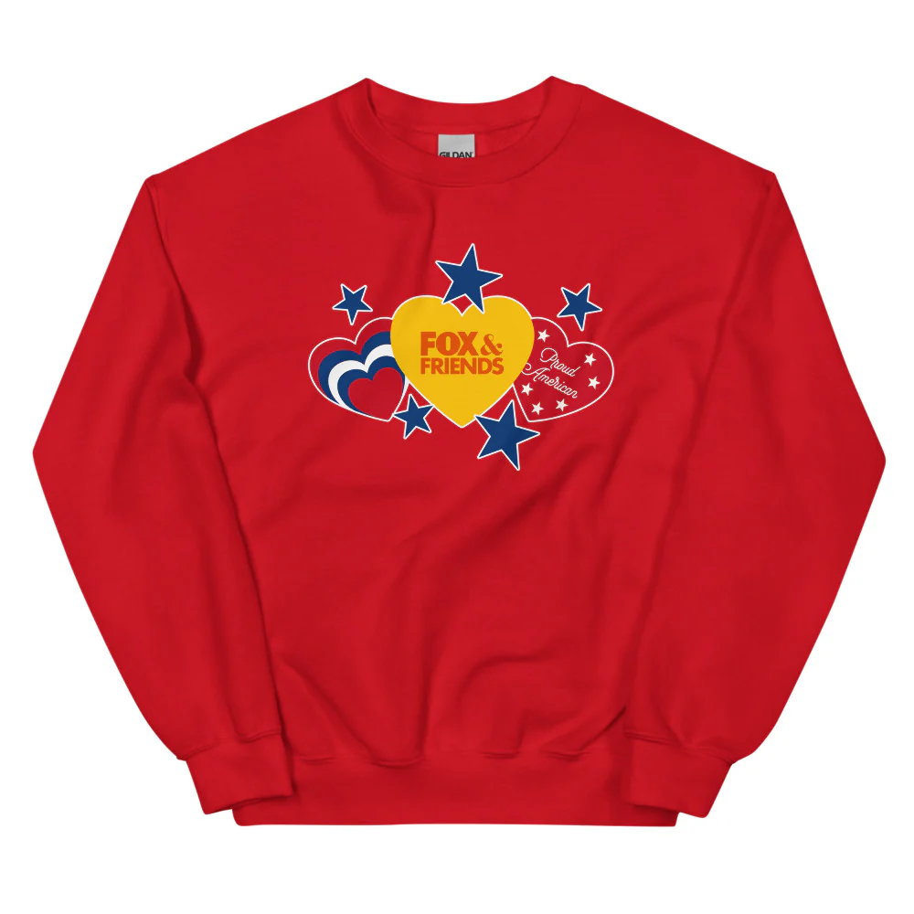 FOX & Friends Proud American Hearts And Stars Sweatshirt