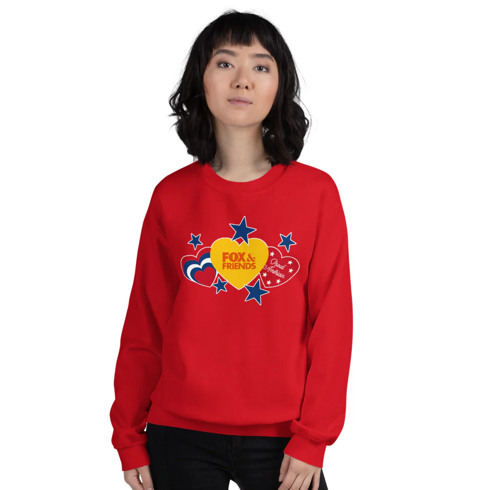 FOX & Friends Proud American Hearts And Stars Sweatshirt - Image 3