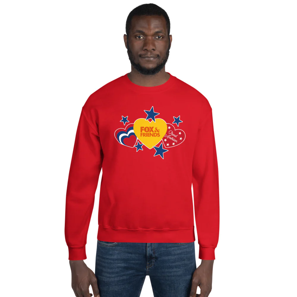 FOX & Friends Proud American Hearts And Stars Sweatshirt - Image 4