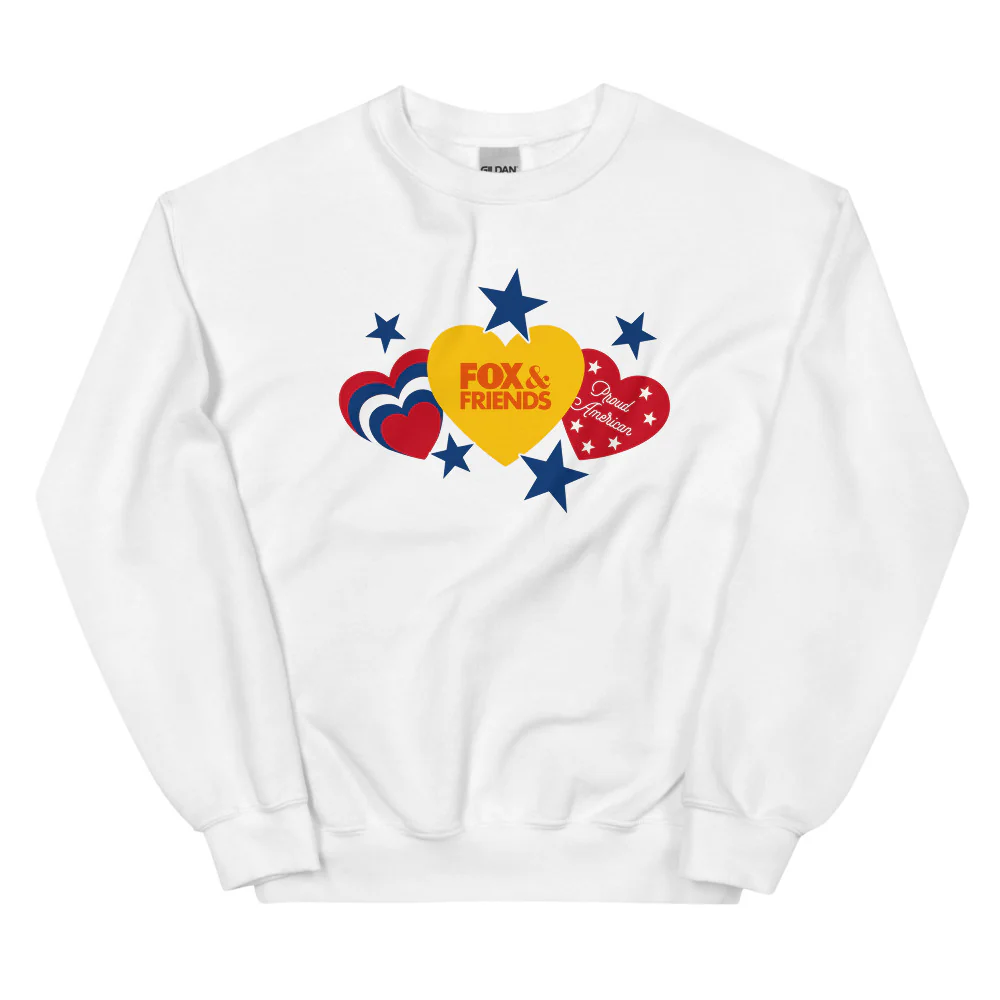FOX & Friends Proud American Hearts And Stars Sweatshirt - Image 5