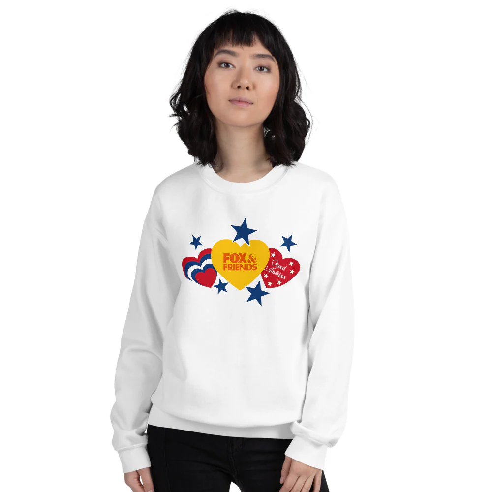 FOX & Friends Proud American Hearts And Stars Sweatshirt - Image 7