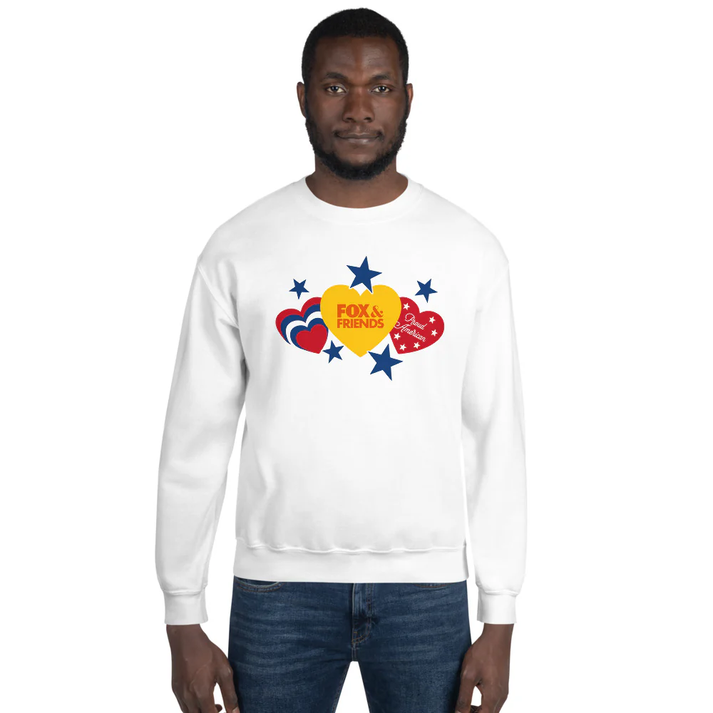 FOX & Friends Proud American Hearts And Stars Sweatshirt - Image 8