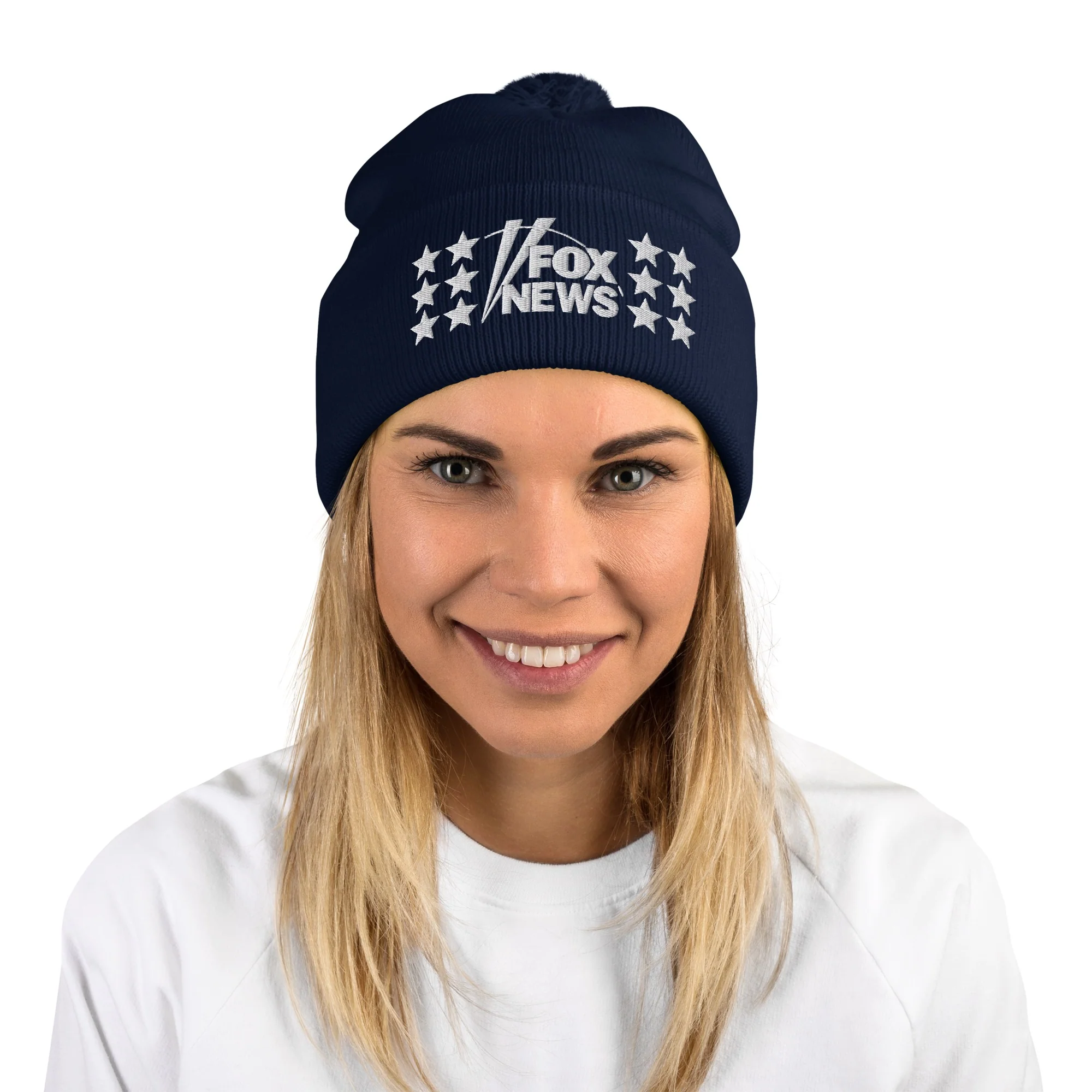 FOX News Embroidered Pom Pom Beanie - Image 3
