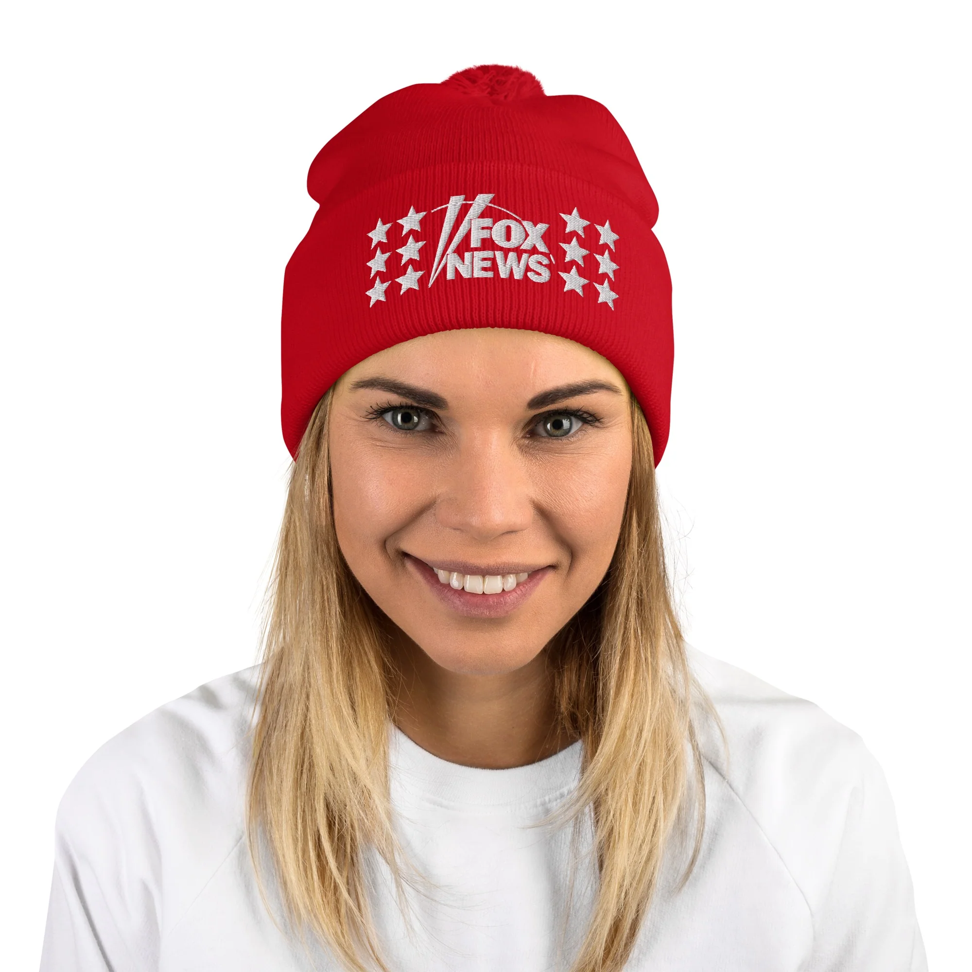 FOX News Embroidered Pom Pom Beanie - Image 5