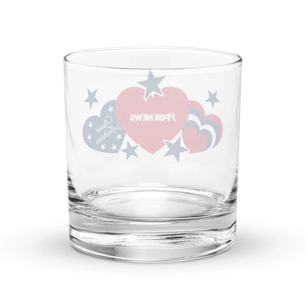 FOX News Proud American Hearts And Stars Rocks Glass - Image 2