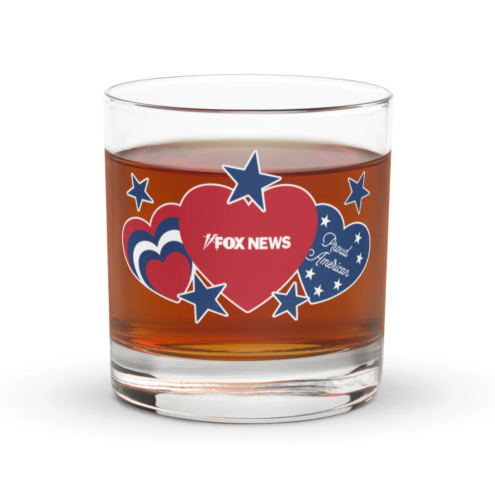 FOX News Proud American Hearts And Stars Rocks Glass - Image 3