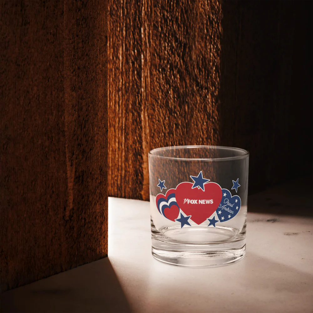 FOX News Proud American Hearts And Stars Rocks Glass - Image 4