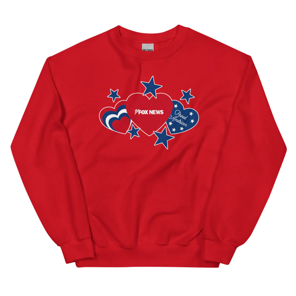 FOX News Proud American Hearts And Stars Sweatshirt