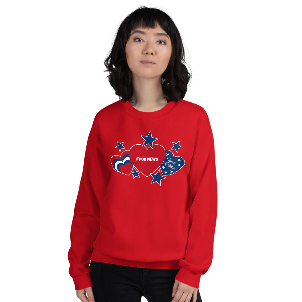 FOX News Proud American Hearts And Stars Sweatshirt - Image 3
