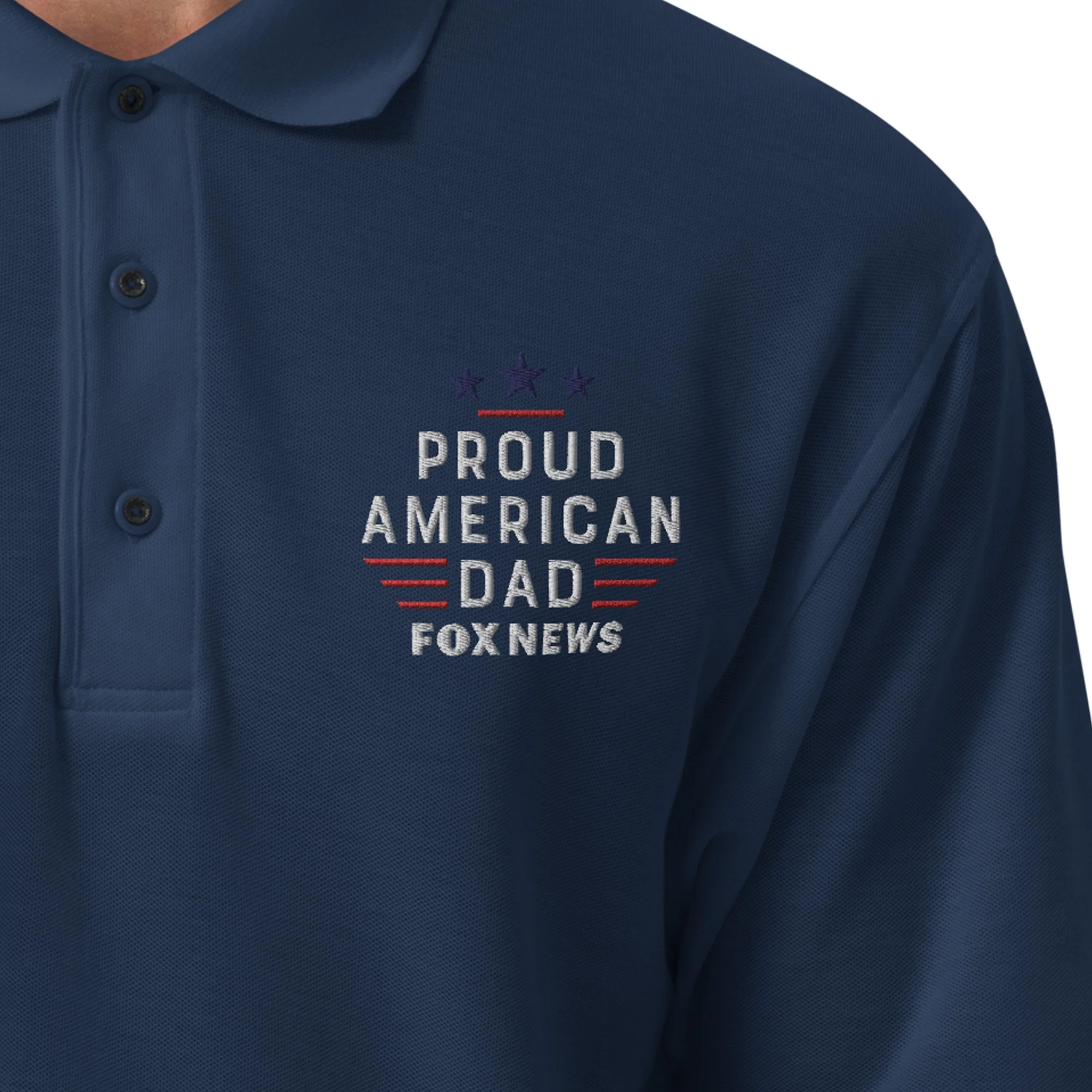 FOX News Proud American Dad Embroidered Polo Shirt - Image 6