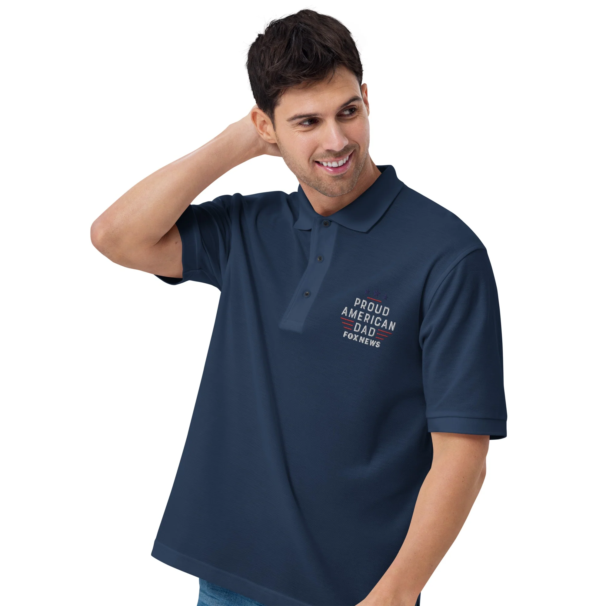 FOX News Proud American Dad Embroidered Polo Shirt - Image 8