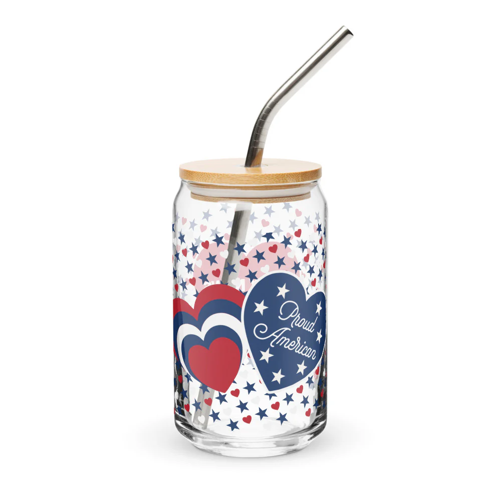 FOX News Proud American Hearts And Stars Can Shaped Glass - Image 2