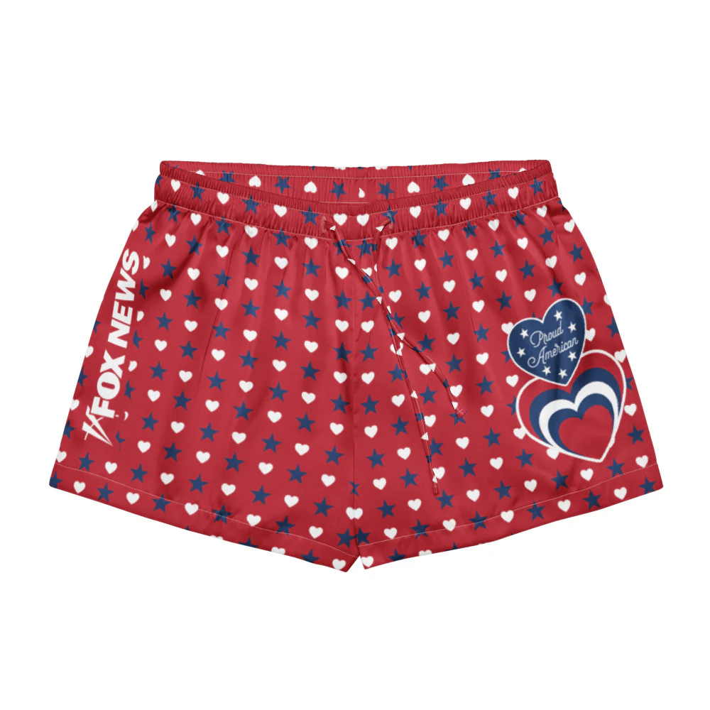 FOX News Proud American Hearts And Stars Women's Pajama Shorts