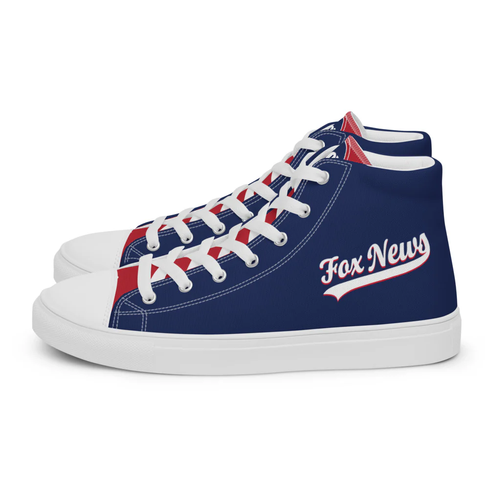 FOX News Sports Logo Men's High Top Canvas Shoes - Image 3