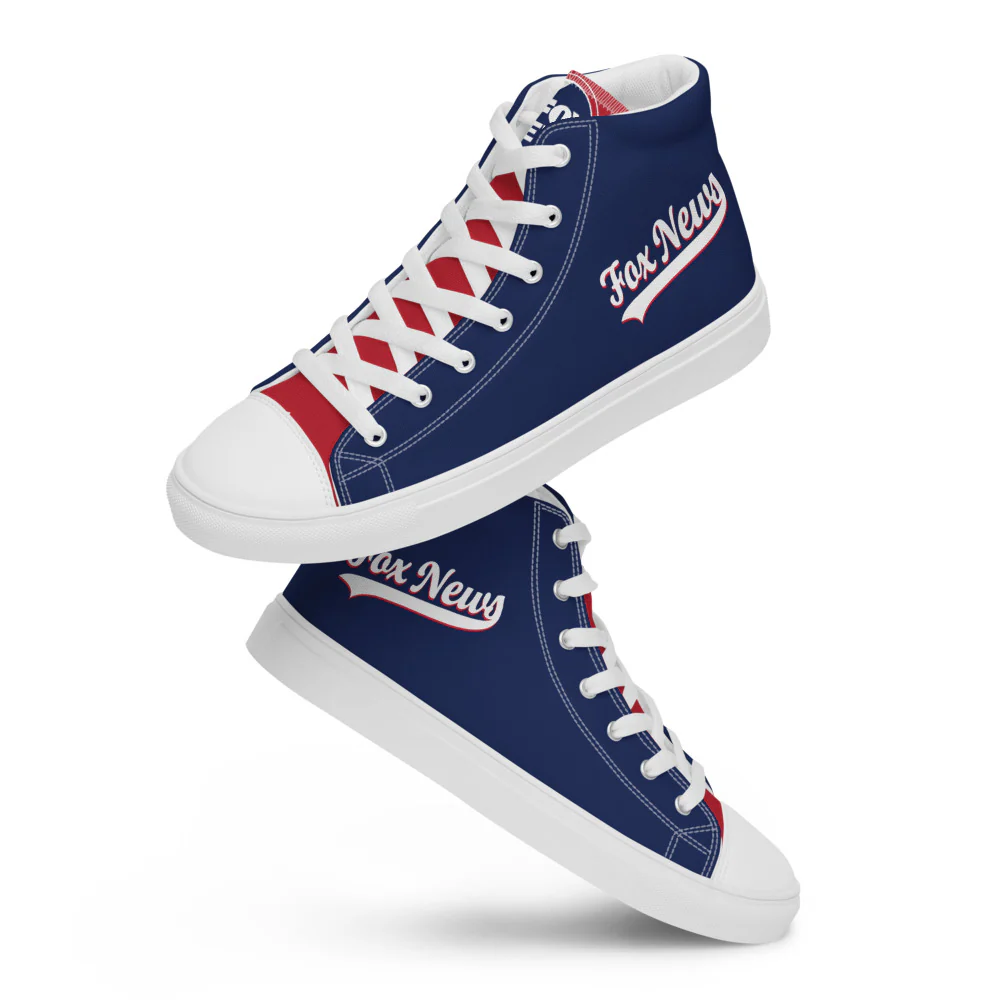 FOX News Sports Logo Men's High Top Canvas Shoes - Image 4