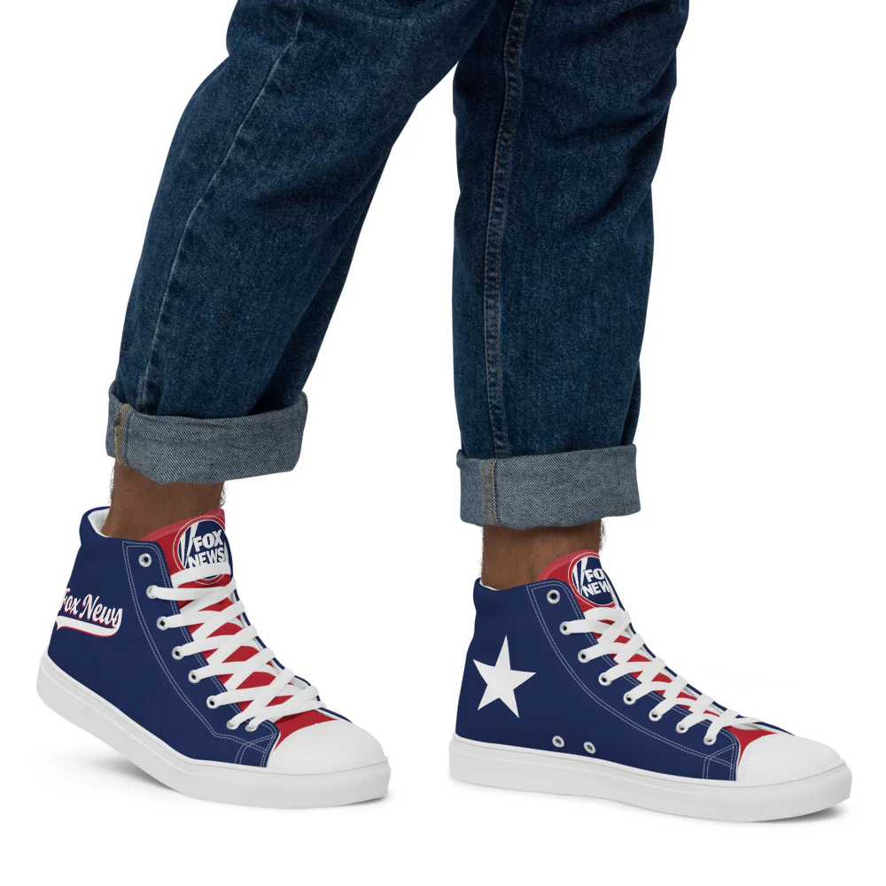 FOX News Sports Logo Men's High Top Canvas Shoes - Image 5