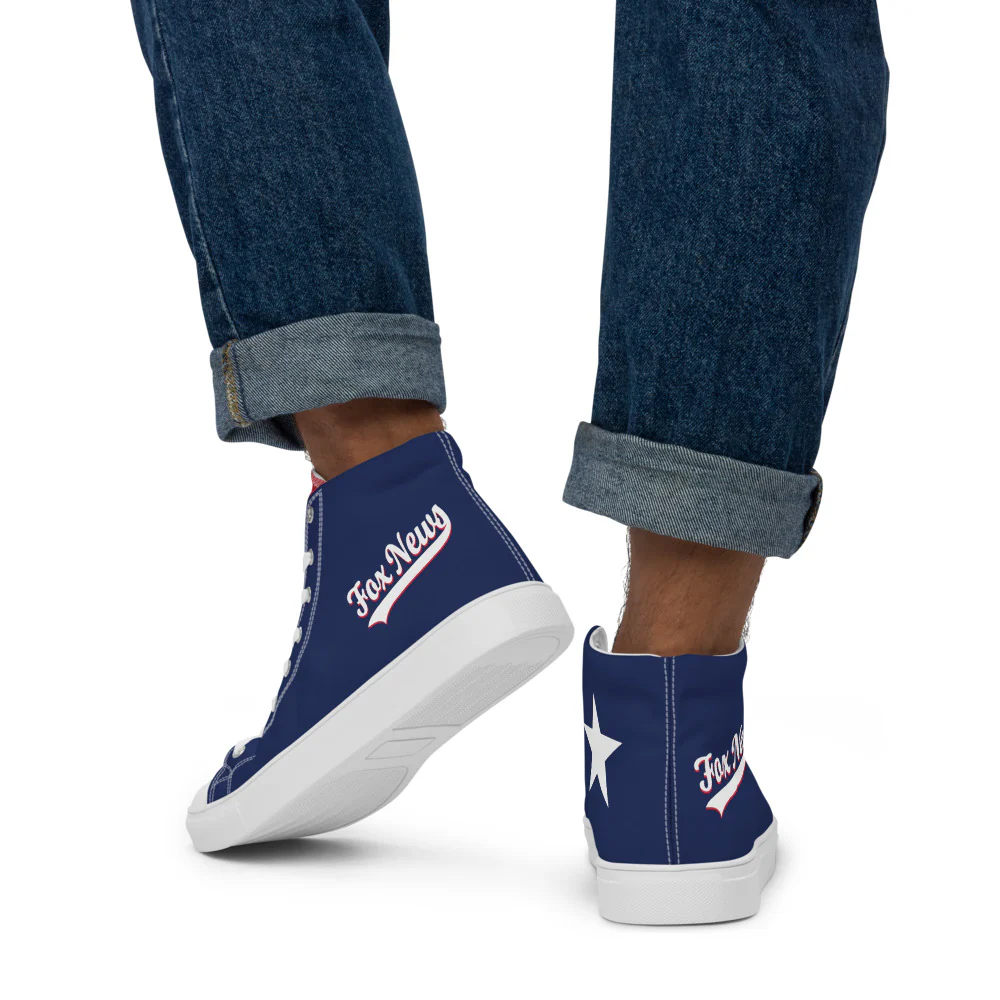 FOX News Sports Logo Men's High Top Canvas Shoes - Image 6