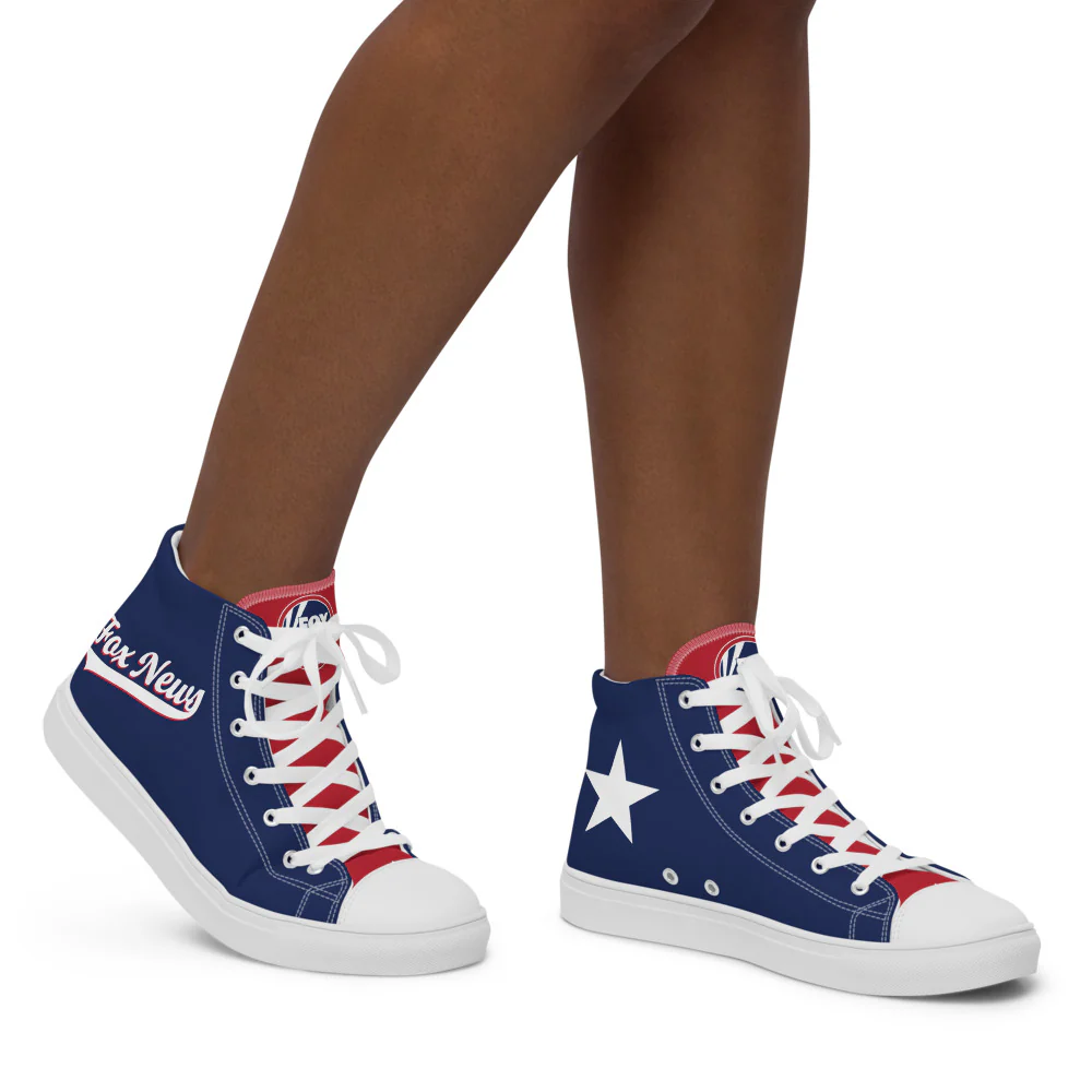 FOX News Sports Logo Women's High Top Canvas Shoes - Image 5