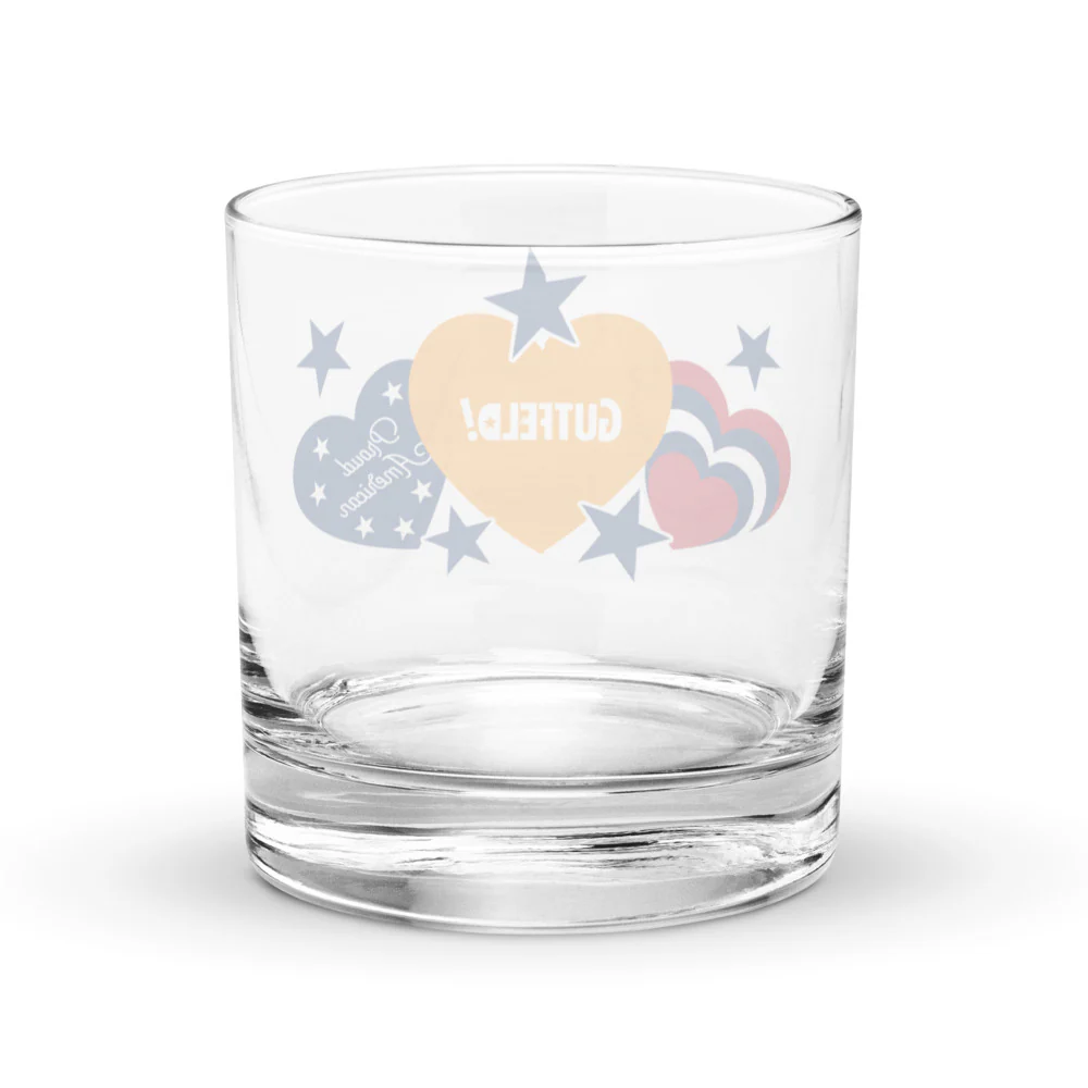 Gutfeld! Proud American Hearts And Stars Rocks Glass - Image 2