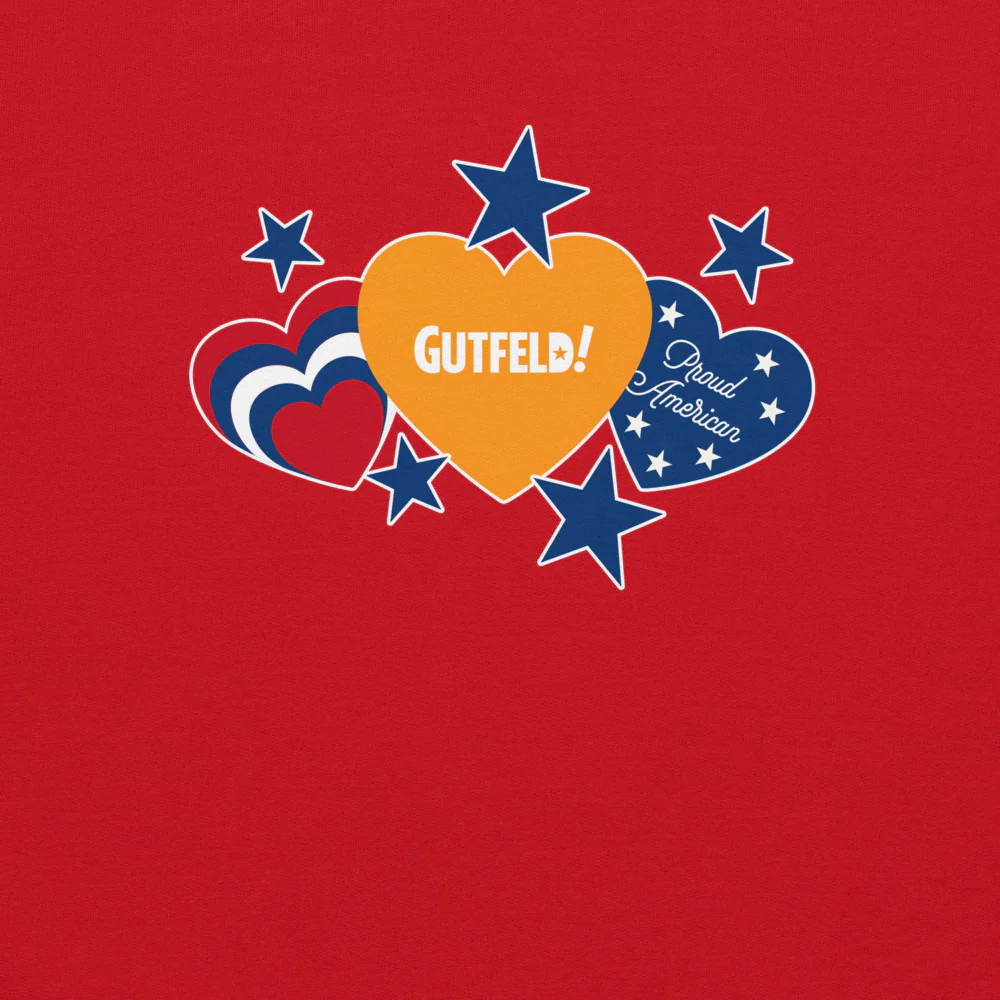Gutfeld! Proud American Hearts And Stars Sweatshirt - Image 2