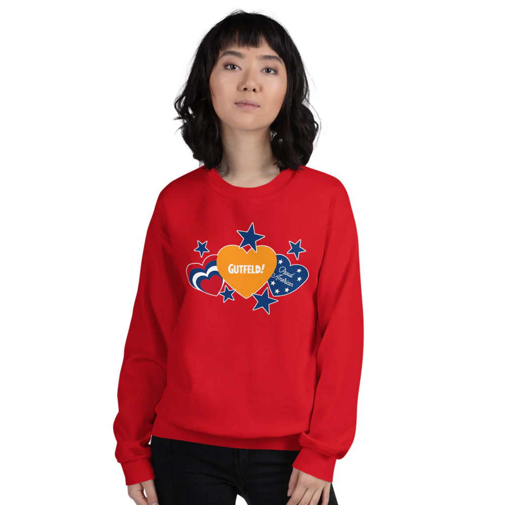Gutfeld! Proud American Hearts And Stars Sweatshirt - Image 3