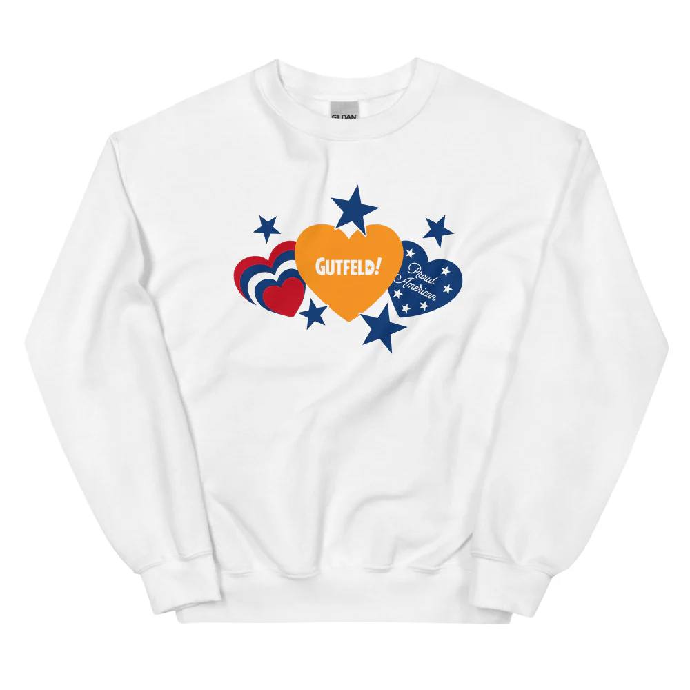 Gutfeld! Proud American Hearts And Stars Sweatshirt - Image 5
