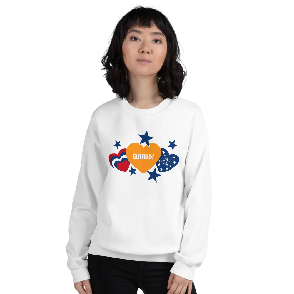 Gutfeld! Proud American Hearts And Stars Sweatshirt - Image 7