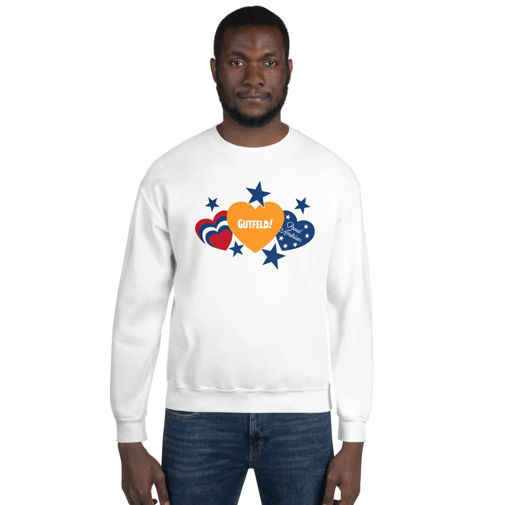 Gutfeld! Proud American Hearts And Stars Sweatshirt - Image 8