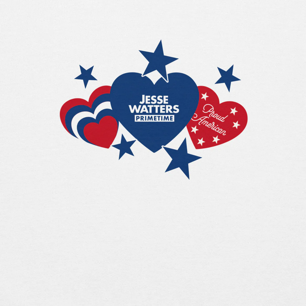 Jesse Watters Primetime Proud American Hearts And Stars Sweatshirt - Image 6