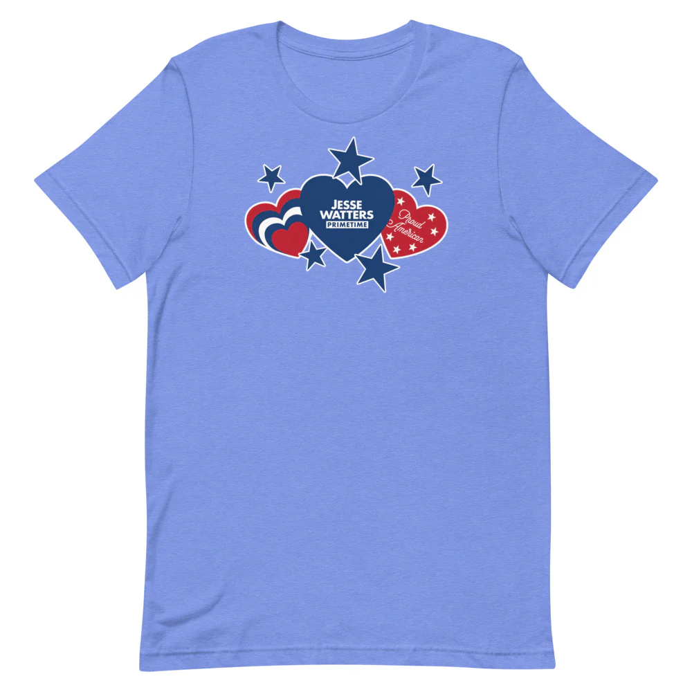 Jesse Watters Proud American Hearts And Stars T-Shirt
