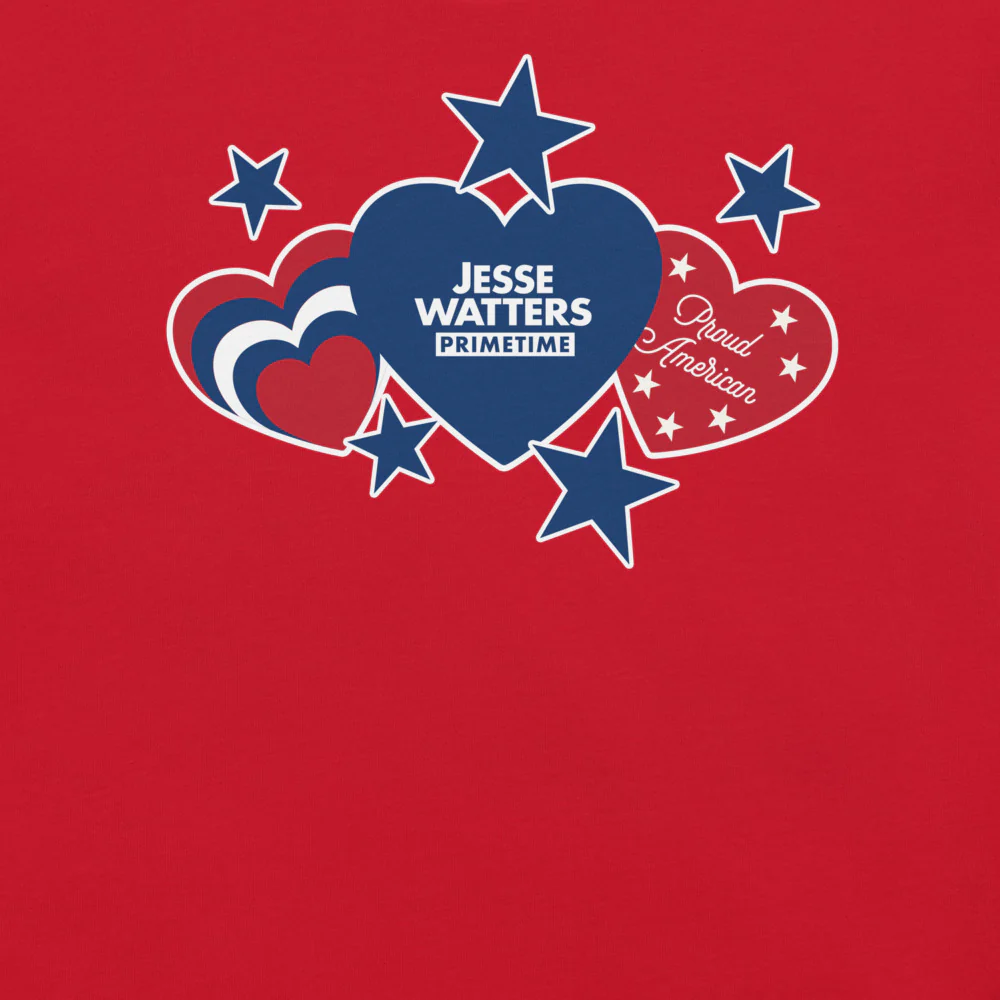 Jesse Watters Proud American Hearts And Stars T-Shirt - Image 5