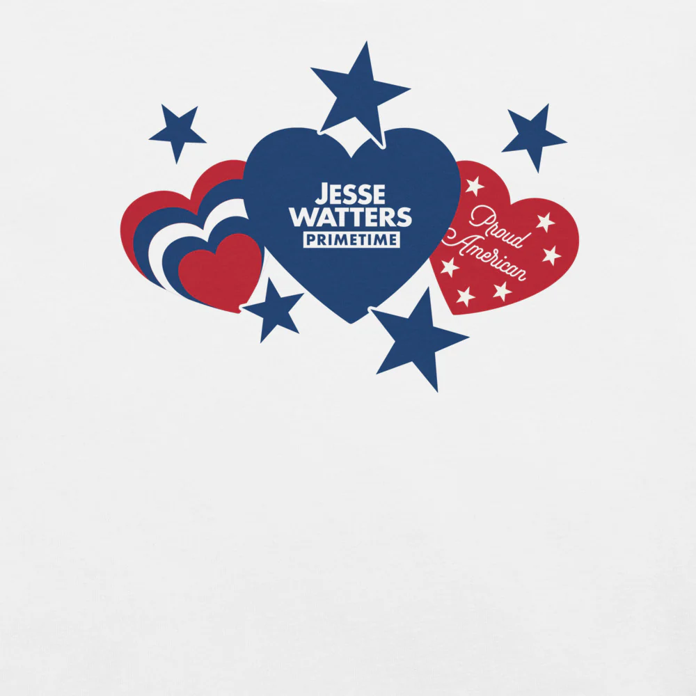 Jesse Watters Proud American Hearts And Stars T-Shirt - Image 9