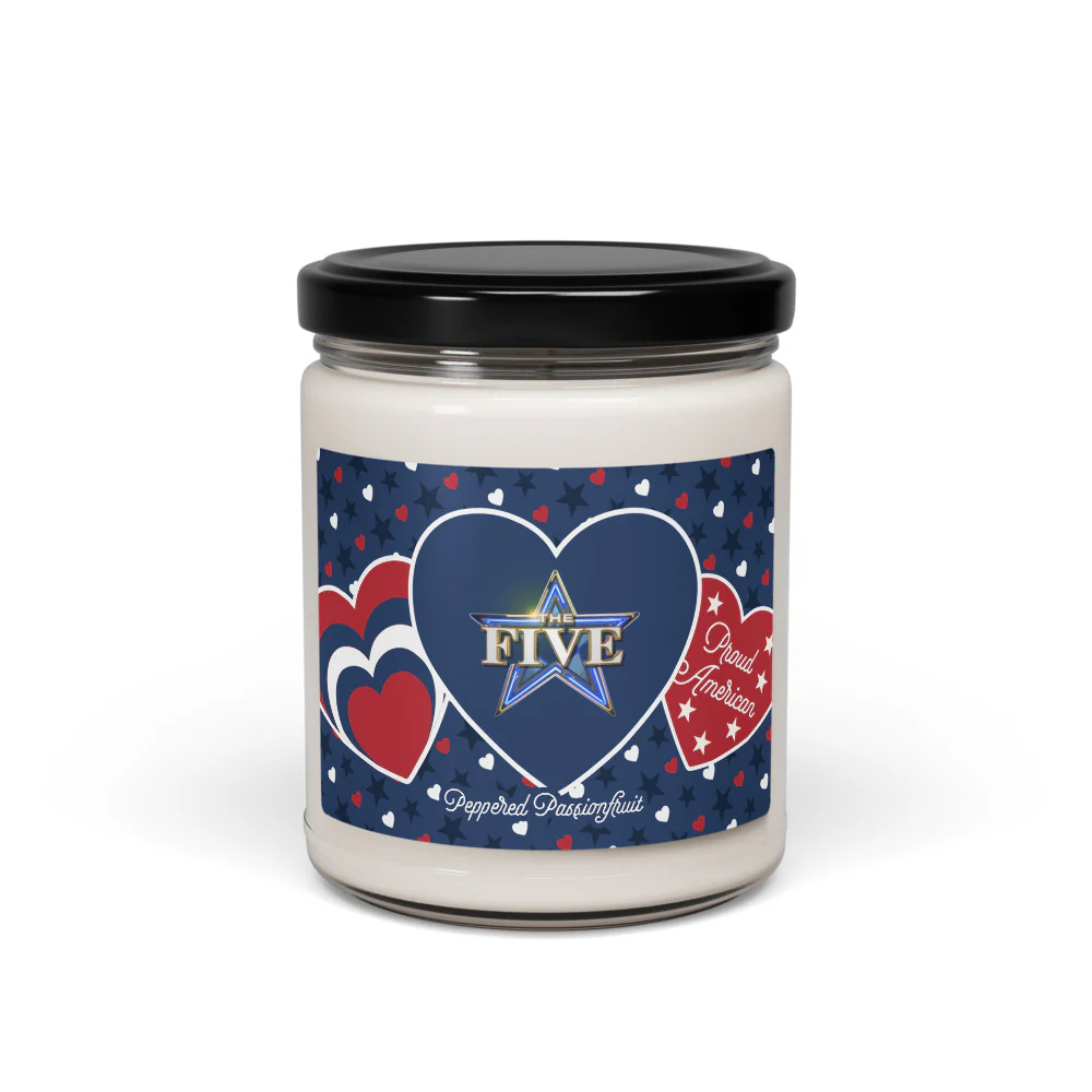 The Five Proud American Hearts And Stars Candle